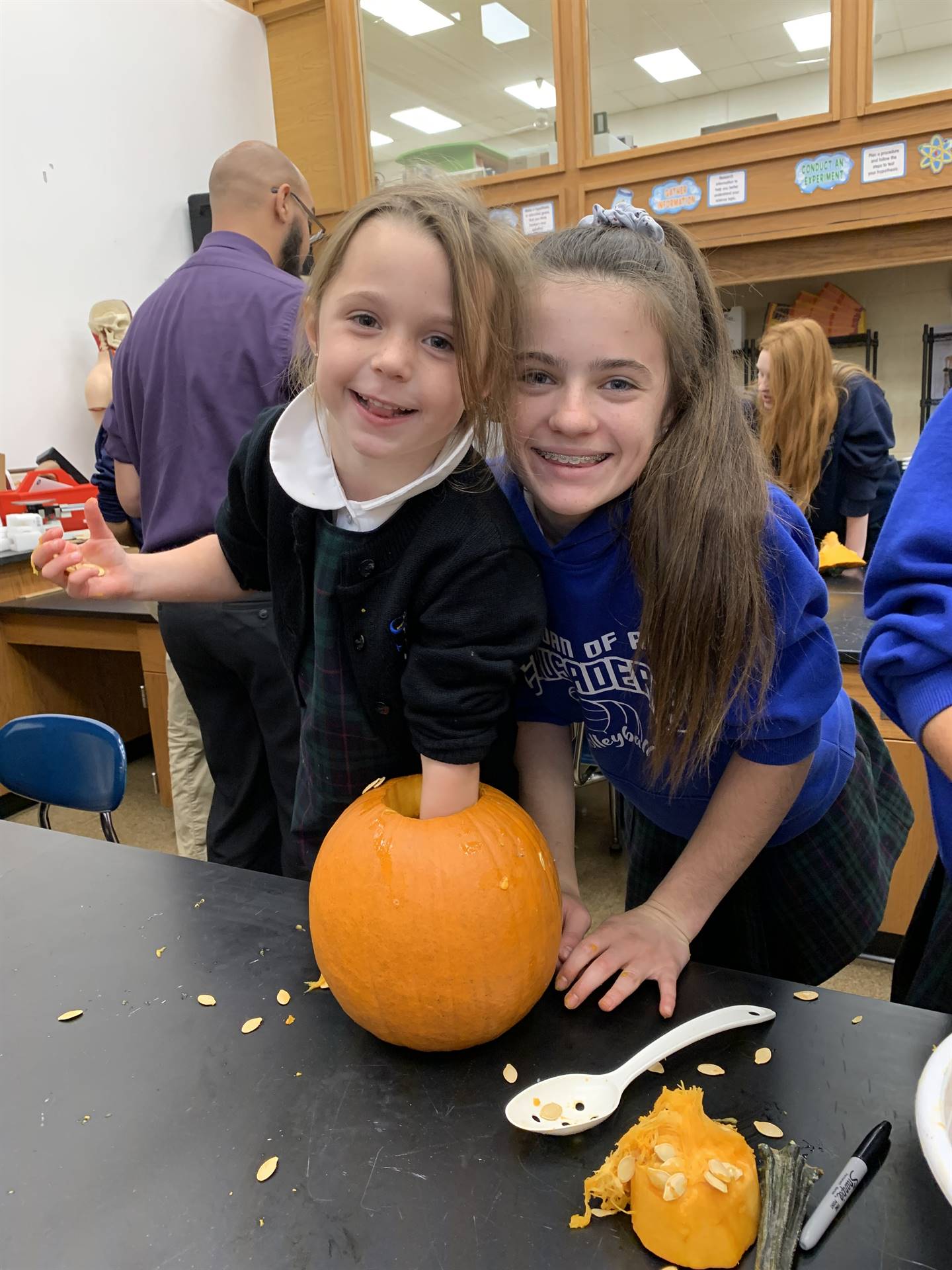 Girls w/ pumpkin